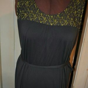 Midi lace and Lime green/grey dress